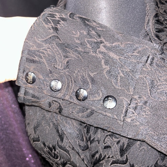 Women's Black Patterned Jacket - Picture 4 of 8